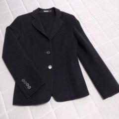 DKNY　ダナキャラン　ラムレザー　2B　テーラードジャケット　XL　ブラック黒 compass1604157095.jpg