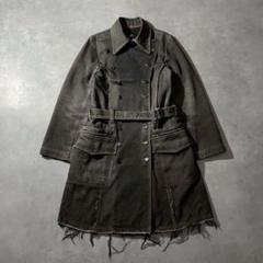 90s〜 JP label fade ripped denim coat y2k