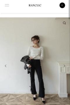 BEST SELLER】side slit denim ribbon pants – RANCLIC