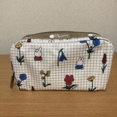 【美品】レスポートサック　ポーチ　ミッフィー　フラワー　ベージュ