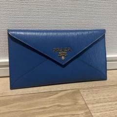 未使用級/現行✨プラダ 長財布 三角ロゴ ヴィッテロムーブ ブルー 未使用級◇PRADA プラダ 長財布 ロングウォレット サフィアーノ