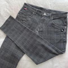 パーリーゲイツ コットンパンツ チェック② サイズ4 PEARLY GATES パーリーゲイツ パンツ 白×黒 チェック ストレッチ