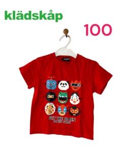 klädkåp お祭りおめんプリントTシャツ　100
