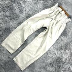美品【rectangle】レクタングル ハイウェスデニムパンツ(M)オフホワイト