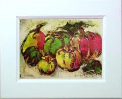 メルカリ 絵画　絵　 額付き（白色）油絵　uF6-061404　静物（かぼちゃ） メルカリ 絵画 絵 額付き（白色）油絵 uF6-061404 静物