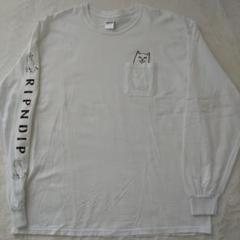 RIPNDIP リップンディップ 長袖 Tシャツ カットソー ロンT ポケT 白のサムネイル