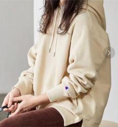 【希望額】【イエナ別注】チャンピオン　ジップアップジャケット　ベージュ　サイズM セール】CHAMPION*IENA 別注 HALF ZIP フーディー◇（パーカー