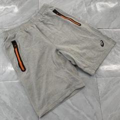 asics ハーフパンツ ジップポケット 吸汗速乾 スポーツ ライトグレー M