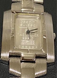 純金．純銀 シルバー ゴールド インゴット入り腕時計 本日限定１９０００円可 稼働 超美品 ELGIN レディースウォッチ ファインゴールド