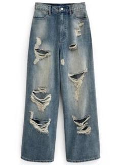 洗濯可ROLITAJEANS 00s y2k ダメージ加工　刺繍　デニムパンツ 洗濯可ROLITAJEANS 00s y2k ダメージ加工刺繍デニムパンツ