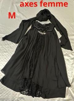 138 美品　axes femme 黒　M ワンピース　レース　ビジュー