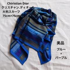 Christian Dior U1220 ネイビー ストール 47x180cm Christian Dior U1220 ネイビー ストール 47x180cm