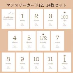 《 商品番号㉒》月齢カード12.　シンプルくま夜空1