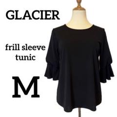GLACIER ブラック フリル袖 チュニック 春 M