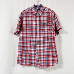 TOMMY HILFIGER　半袖チェックシャツ　キッズ　赤系　Lサイズ　US