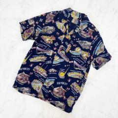 ショット　アロハシャツ　NEWYORK CITY 紺色　S 開襟シャツ　日本製1