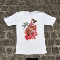 日本製　80〜90s ジャパンビンテージ 和柄 浮世絵風シングルステッチTシャツ