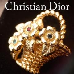 希少美品　Dior ヴィンテージ　ブローチ　ゴールド　籠　バスケット　フラワー 希少美品Dior ヴィンテージブローチゴールド籠バスケット