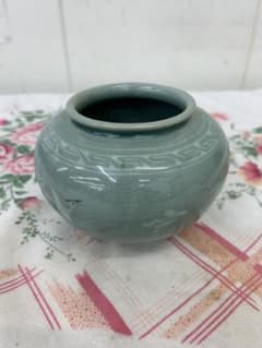 S16 高麗青磁・華道・花器・壺・飾り壺・床飾り・工芸品