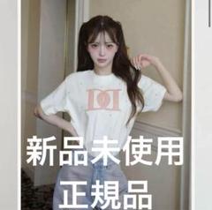 ダーリッチ ホワイト キルティングアップリケビジューTシャツ