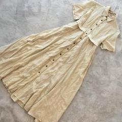COCO DEAL シアー ロング シャツワンピース 半袖 ベージュ サイズ2