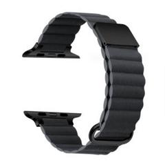 AppleWatch アップルウォッチ マグネット式PUレザーバンド ブラック①