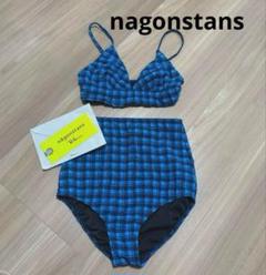 ナゴスタンス 水着 サイズ 38 nagonstans✖️ロンハーマン水着 36 青チェック ナゴスタンス
