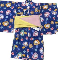 レトロ　キティ　浴衣　当時物　110サイズ 紺色　風鈴　帯付き