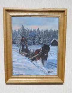 油絵　スウェーデン画家 Bror Jönssonブロー・ヨーンソン 油絵スウェーデン画家 Bror Jönssonブロー・ヨーンソン