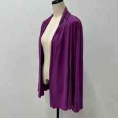 バイオフライス シャーリングドレープカーディガン QVC マゼンタローズ 2XL