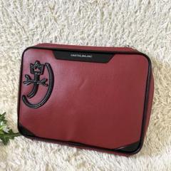極美品✨カステルバジャック❣️クラッチバッグ　セカンドバッグ　ロゴ　ファスナー