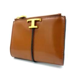 ★未使用級★Tod's トッズ Tタイムレス ２つ折り財布 ブラウン レザー