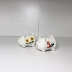 ナチュラルキッチン オブジェ蚊取りブタ 2体セット ミニチュア