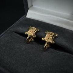 希少　美品　オールド　セリーヌ　トリオンフ　イヤリング　ピアス　ゴールド