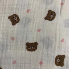 ダブルガーゼ くま ハート 生地