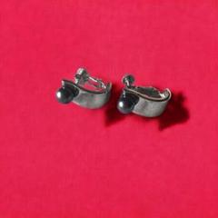 ブラックパール　イヤリング　ブルーグレー系　4mm