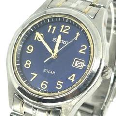 SEIKO セイコー ソーラー 青文字盤 メンズ【稼動】