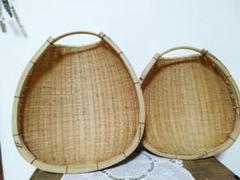 【昭和レトロ】 竹細工 竹籠 竹ざる 片口ざる 揚げざる 手箕ざる ザル 古道具