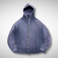 希少60sビンテージパーカーアルミジップナス紺フェードビッグ