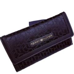 【海外限定】TOMMY HILFIGER ブラック モノグラム 長財布　希少品