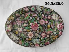 景徳鎮　大皿　オーバル　中華皿多彩な花と鳥のデザインのオーバル皿 Amazon | 中国景徳鎮 ホタル蛍焼 透かし 大きい楕円オーバル皿