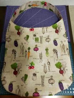 野菜イラストしずく型ワンハンドルエコバッグ