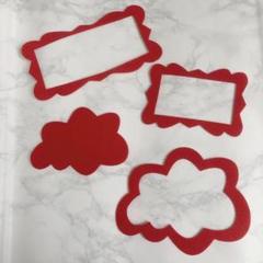 枠のみ 月齢フォト グッズ 寝相アート フェルト 雲 長方形 赤