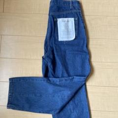 フラッシャー付き センタータック ストレートデニムパンツ M