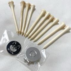ゴルフマーカーバー 強力磁性ハットクリップ付き　70mmゴルフティー10本