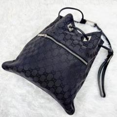 グッチ ショルダーバック ハンドバッグ GG キャンバス レザー 黒 GUCCI GGキャンバス ショルダーバッグ トートバッグ ブラック レザー