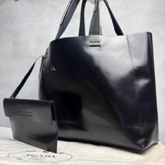 美品✨正規品 プラダ トートバッグ カットワーク ロゴ 肩掛け A4可 黒