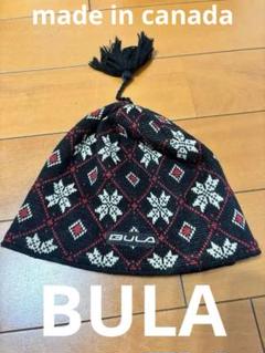 オーダー　BULA USA製 帽子 フリース ビンテージ USA製 BULA 総柄フリース キャップ ストラップバック アメリカ製