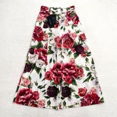 【新品】DOLCE&GABBANA 花柄 ワイドパンツ タグ付 36 高級