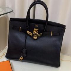 未使用に近い エルメス HERMES バーキン35 ブラック 黒 ハンドバッグ